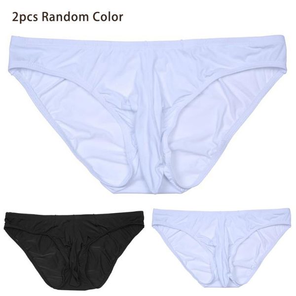 

men's low rise briefs ice silk skinny breathable underwear underpants ice silk elephant trunk men's briefs, Black;white