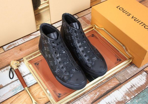 

18ss мужская мода повседневная обувь весна осень высокий вырез холст обувь тенденция человек бренды пара удобная обувь для ходьбы yyy10, Black