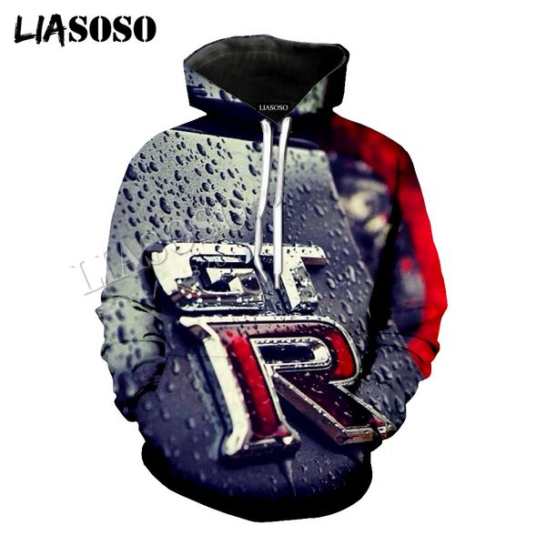 

liasoso latest 3d print cozy polyester sportswear sports car gtr mark speed taillights zipper hooded shirts men women cx667, Black
