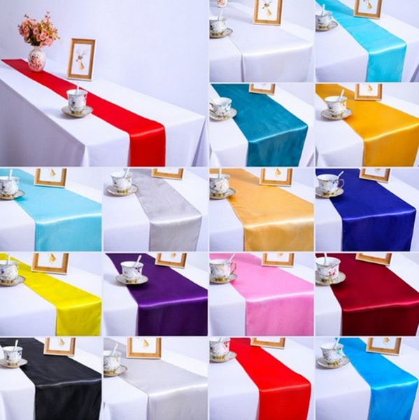 

5/10pcs 30x275cm Jacquard Style Satin Table Runner For Hotel Table Decoration Wedding Party Reception Table Runners Tablecloth