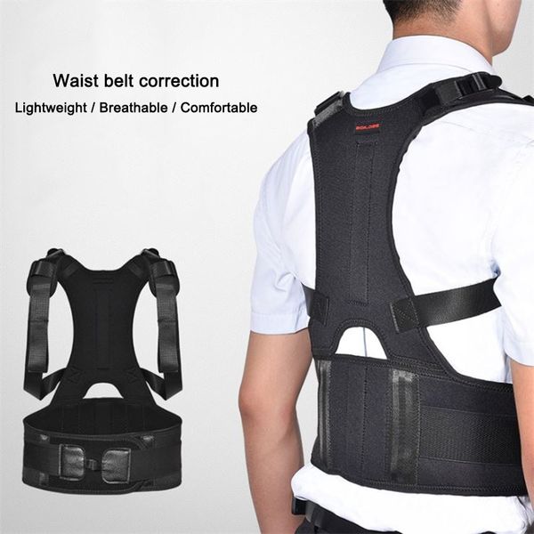 

boodun humpback posture corrector spine and back adjustable support brace - improves posture and provides lumbar support, Black;blue