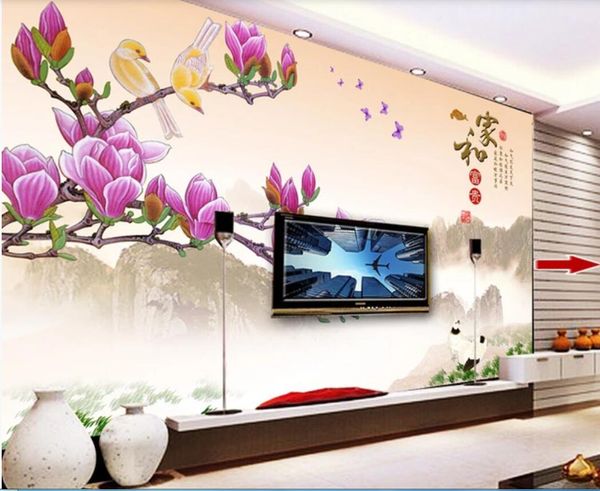

3d wallpaper custom p murals yulan flower flannelette painting background wall decor wall art pictures