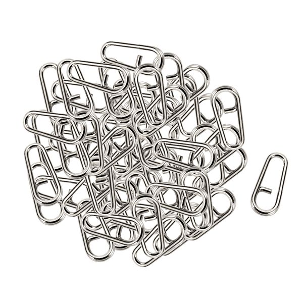 

100pcs bent head oval split rings loop lure assorted swivel snap connector