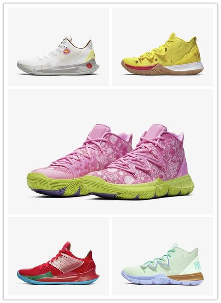 

mens kyrie iring 5 sponge bob pe designer basketball shoes yellow white 5s bobs squidward mountain des chaussures hommes baloncesto