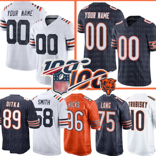 

Chicago Custom Bear Jersey 40 Sayers 9 Gould 89 Ditka 94 Leonard Floyd 75 Kyle Long 50 Mike Singletary Perry Jerseys