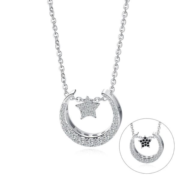 

vc-29 new arrivals 925 sterling silver crystal moon star necklaces & pendants for women fashion sterling-silver-jewelry