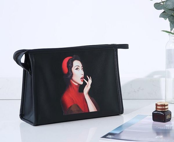 

2020 women wash bag handbags large capacity pu waterproof pattern cosmetic bag ladies portable travel storage bags