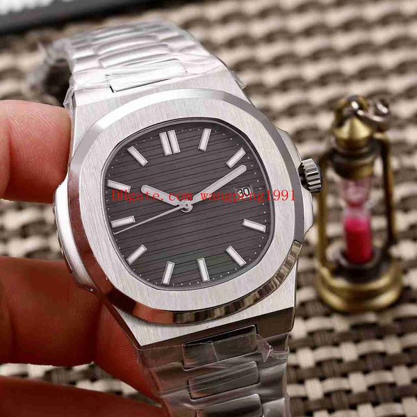 

5 цвет верхнего качества смотреть 40мм nautilus 5711 1a-011 010 браслет из нержавеющей стали механические автоматические мужские часы часы, Slivery;brown