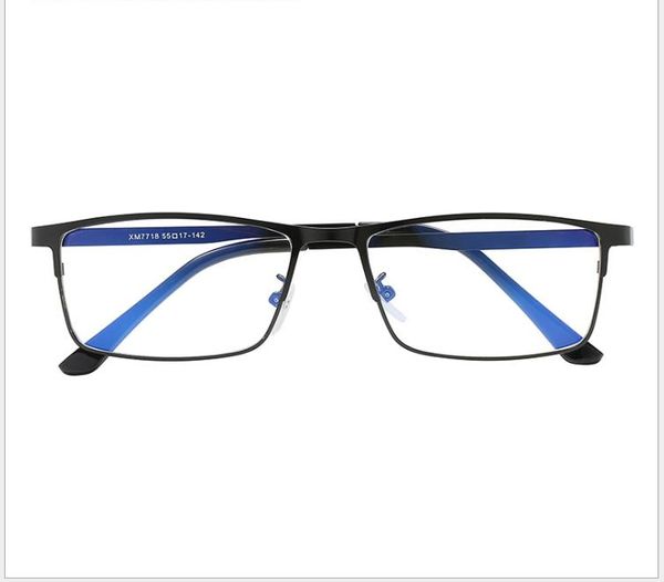 

new classic flat mirror anti-blu-ray computer goggles men's business metal glasses frame fashion square, White;black