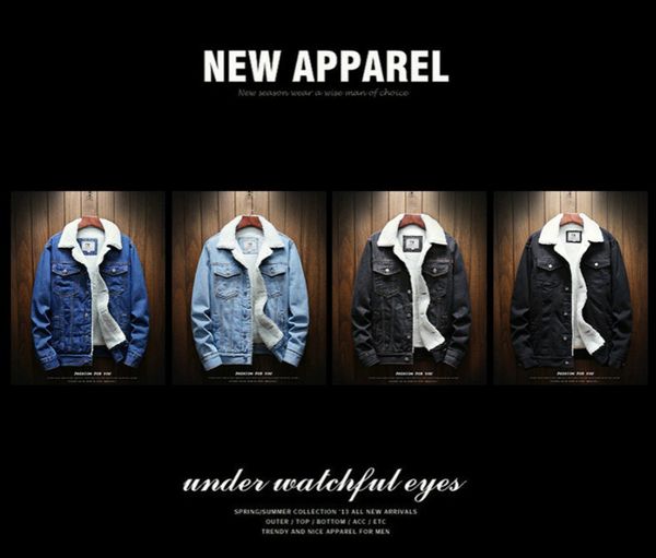 

мужчины мода куртка конструктора зима толстых джинсовая куртка мужской нагрудный длинный рукав повседневного свободные пальто 2020 нового пр, Black;brown