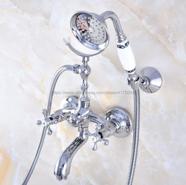 2020 Polished Chrome Bathroom Faucet Bath Faucet Mixer Tap Wall