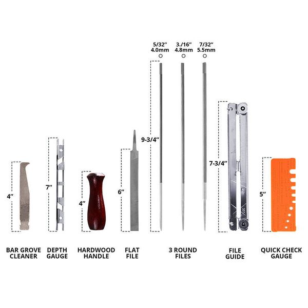 

10pcs/set chainsaw sharpener file kit wood handle depth gauge tools for sharpening filing hyd88