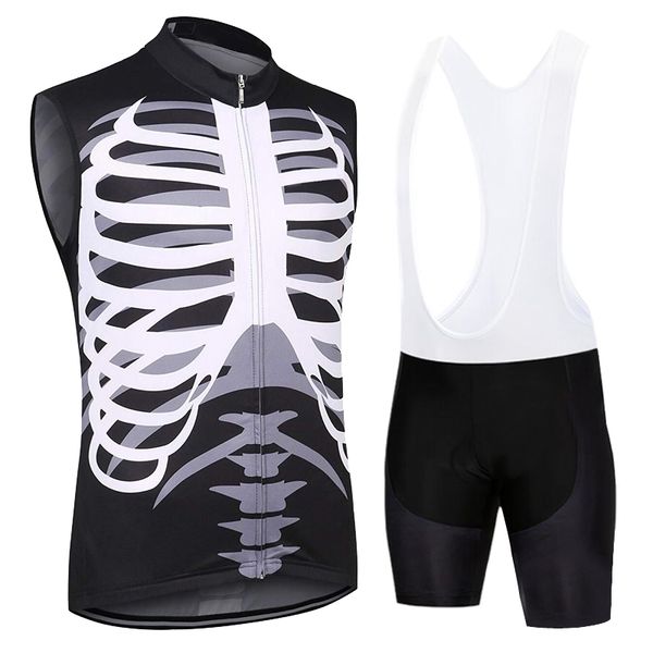 

summer breathable sleeveless cycling vests jersey set mtb bicycle clothing maillot ropa ciclismo hombre racing bike clothes suit, Black;red