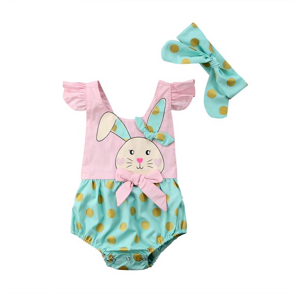 Newborn Infant Baby Girl Boys Easter Bunny Hooded Romper Bodysuit Outfit Sunsuit