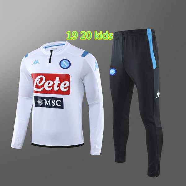 

19 20 naples paris real madrid ronaldo rome ajax 2019 2020 children's football training sportswear clothes jogging barcelona messi flam, Black