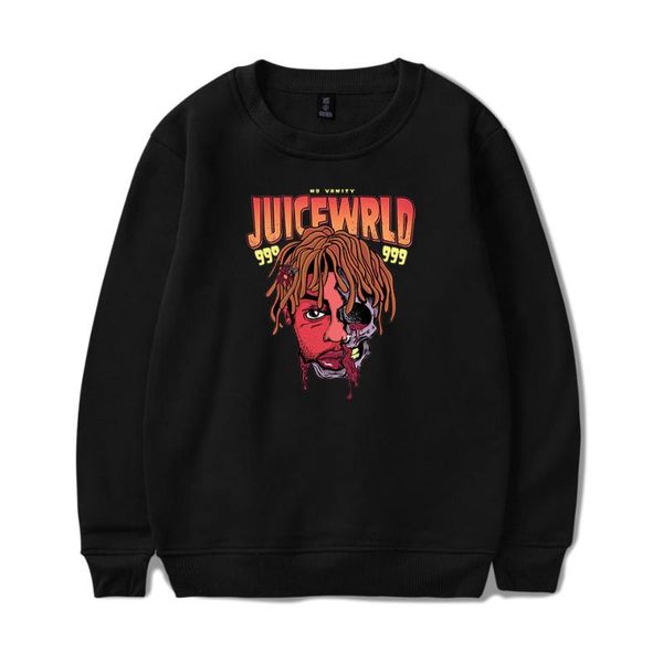 

juice wrld hip hop rapper same paragraph hoodie men fashion long-sleeved hoodies sweatshirt casual clothing, Black