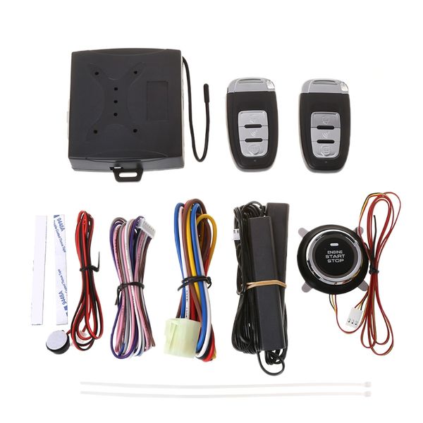 

new 1 set auto car security alarm smart system set with pke passive keyless entry remote lock warning system