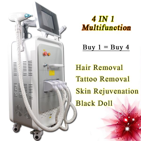 

low cost rf face lifting machine shr ipl hair removal elight rf skin tightening nd yag laser pigment age spots removal, Black