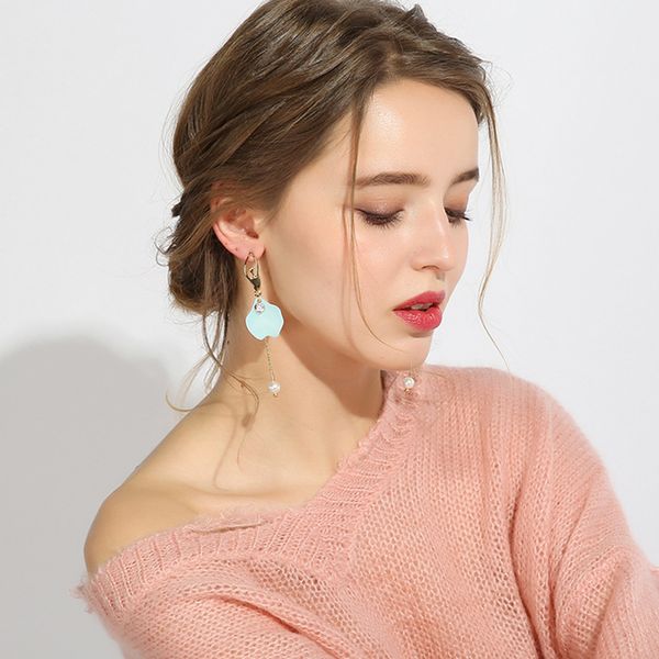 

fashion-ballerina girl elegant dangle earrings for women korean fashion jewelry long drop earrings gold plating bijou party gift, Silver