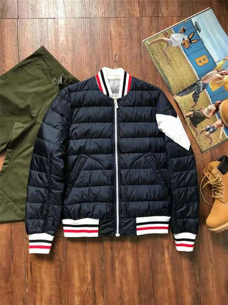 

mens designer jackets parka striped fashion down zippers brand windbreaker for men women luxury badge sleeves jacket warm coat, Black;brown