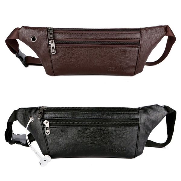 

men pu leather belt bum waist pouch fanny pack crossbody shoulder sport zip bag small waist bag leather pouch