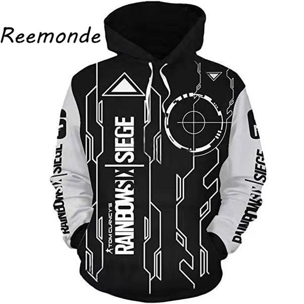 

rainbow six siege costume hoodie jacket men boys hoodie sweatshirt rainbow six printed clothes mens zipper hat clothing, Black