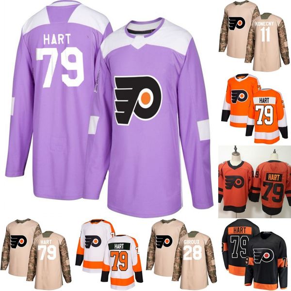 

#79 carter hart jersey mens womens youth philadelphia flyers 11 travis konecny 17 wayne simmonds 28 claude giroux stitched hockey jerseys, Black;red