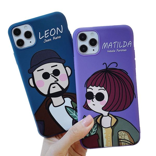 

lÃ©on the professional couple iphone cases silicone soft for iphone 11 pro max phone cases all-inclusive anti-fall phone protective case