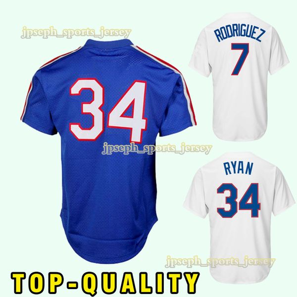 

#34 Nolan Ryan #7 Ivan Rodriguez Jersey 2019 New 100% Stitched superior quality Top MEN Jerseys