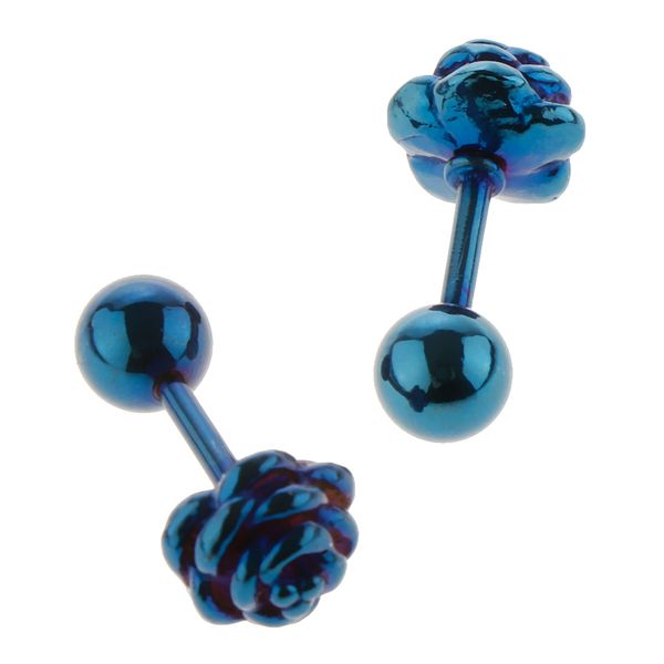 

elegant ear stud earrings rose flower with ball closure for women girls jewelry accessory, Golden