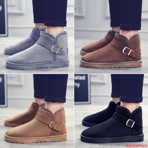 

мода keep warm winter snow mens boots женщина grils лодыжка загрузка тройной черный каштан серого grown синих кожаным пинетки 36-45 сделан в