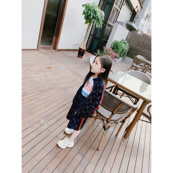 

boys girls clothing sets brand letter print fashion jackets pants dress autumn winter clild clothing sets 2020 trend clothing suits, White