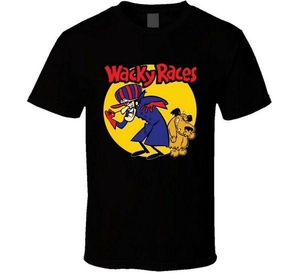 

сумасшедшие гонки мальчик и собака hanna barbera мультфильм плакат вентилятор топы tee майка футболка для молодежи среднего возраста по стар, Black