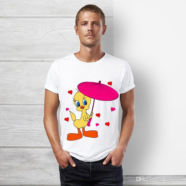 

looney tunes tweety bird t shirt t shirt men and women white summer short sleeve hip hop tee funny cute cartoon tshir, White;black