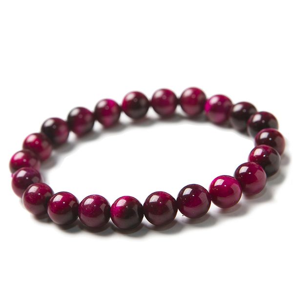 

8мм подлинной natural rose red tiger eye gems кристалл stretch круглого бисер женщина lady браслет, Black