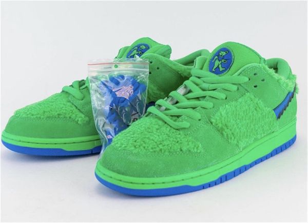 

2020 authentic grateful dead x sb dunk low green bear orange yellow blue pink bears running shoes men skateboard shoes sneakers with box