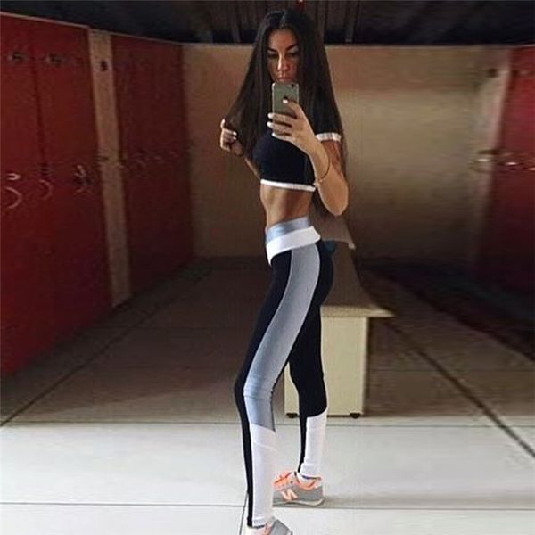 

peneran 2020 фитнес костюм женщины спортивная dry fit gym одежда лоскутная тренировки одежда новый костюм для йоги топ леггинсы комплект