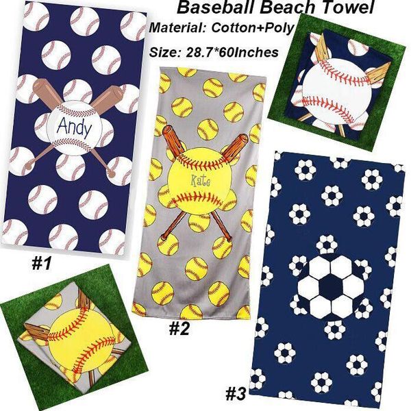 

150*75cm sports towel soccer football baseball pattern beach towel microfiber picnic mat sports bath towel dhl 111
