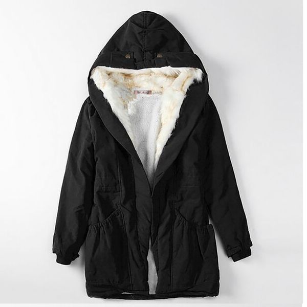 

nice fashion wadded coat female winter jacket women warm down parka cotton jacket slim parkas lady winter and coats 51, Black