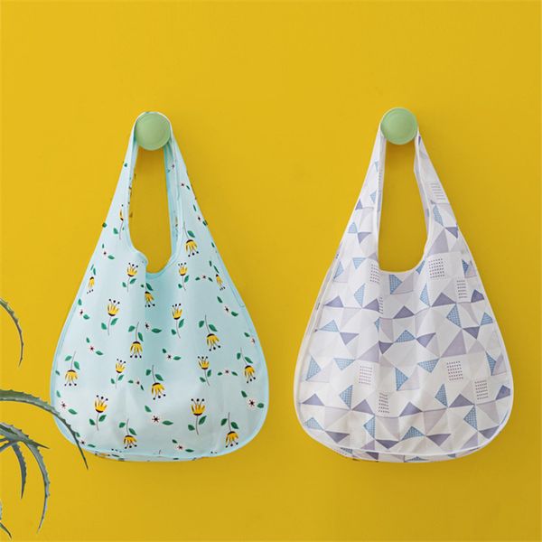 

new waterproof polyester folding reusable eco shopping bag travel pouch tote handbag shoulder bags casual