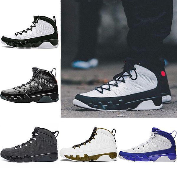 

mens 9 9s bred basketball shoes bred la men designer space jam the spirit tour yellow sports trainers sneakers size 8-13