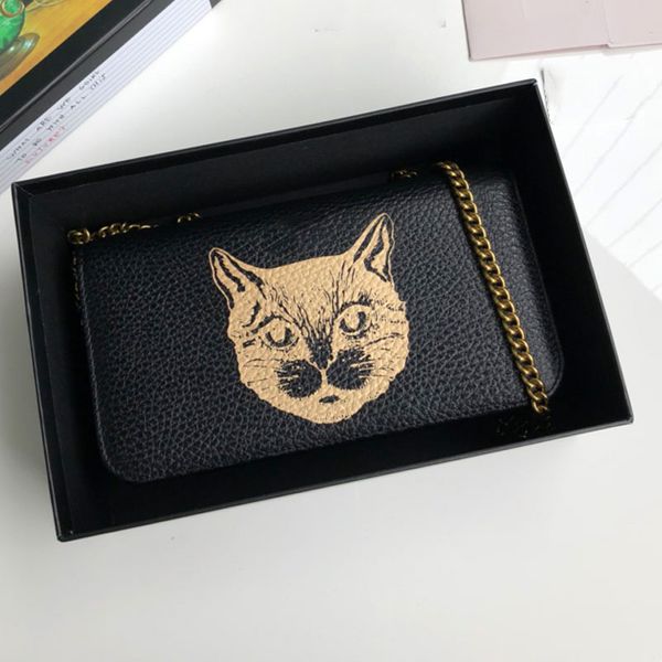 

кошелек кошелек из натуральной кожи сумка casual и модные cat head printed цепи wrap диагональный крест wrap кожа горячая продавая свободная
