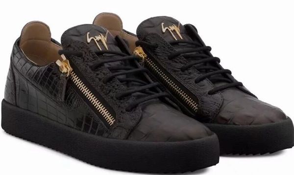 

2019 italy luxury zanotti matching zipper men and women low flat hoe genuine leather men hoe de igner neaker trainer 35 47