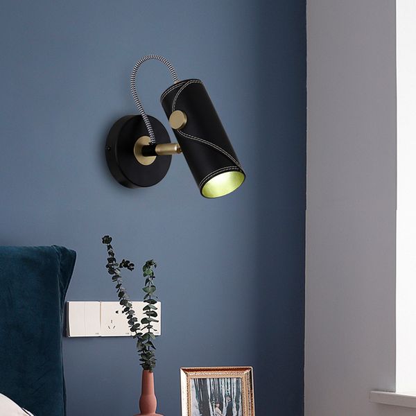 

nordic led creative wall lamp postmodern personality simple living room dining room bedroom bedside lamp leather wall