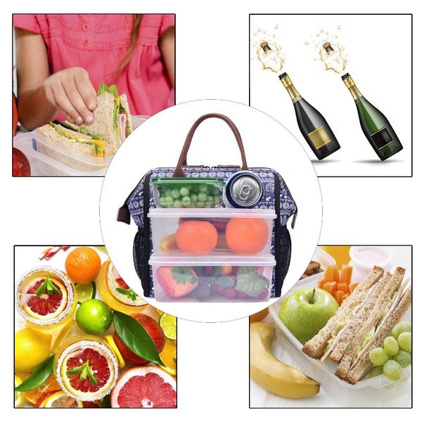 

холст сохранение тепла бранч мешок изолированный lunch box тепловое обед сумка для детей пикник простой и стильный