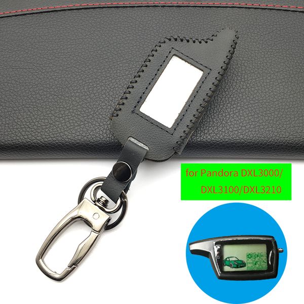 

dxl 3000 leather key case key ring for car alarm pandora system dxl3000 dxl3100 / 3170/3210/3250/3290 lcd remote control charm