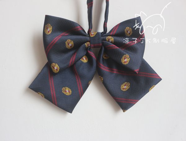 

a japanese-style womens college students jk uniforms shirt soft sister bow tie collar flower bow imitations, Black;gray