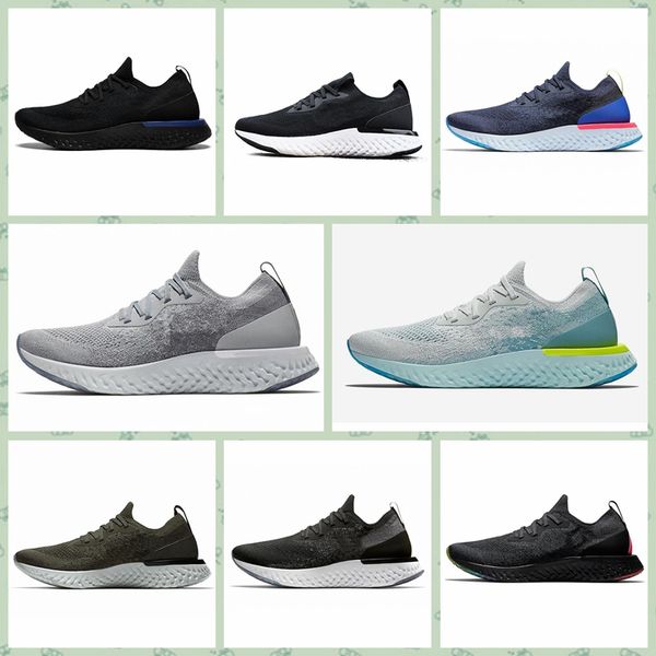 

nrea1a fly epic react s0uth mens running shoes college navy triple black dark grey knit designer sport sneakers trainers