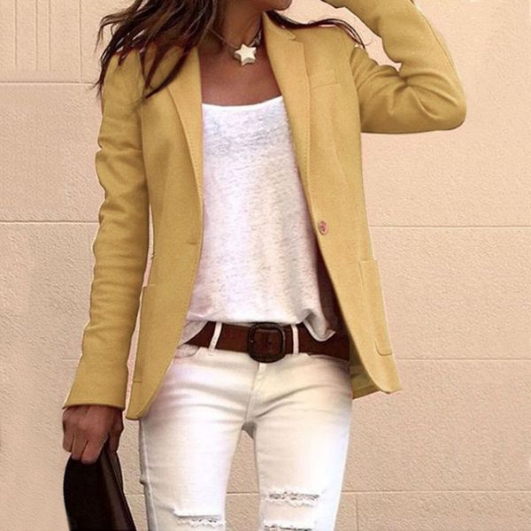 

women elegant solid open blazer front cardigan long sleeve casual female jackets office lady coat blazer 2020, White;black