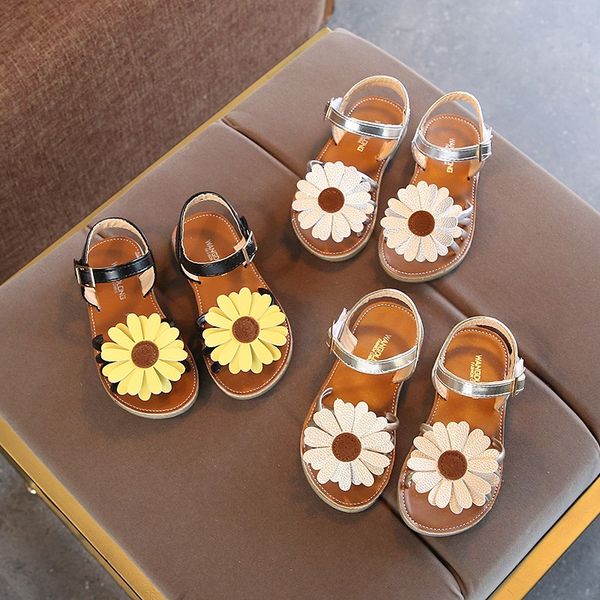 

baby comfortable sandals summer new girls beach shoes flower kids casual sandals children fashion sport size 21-35, Black;red